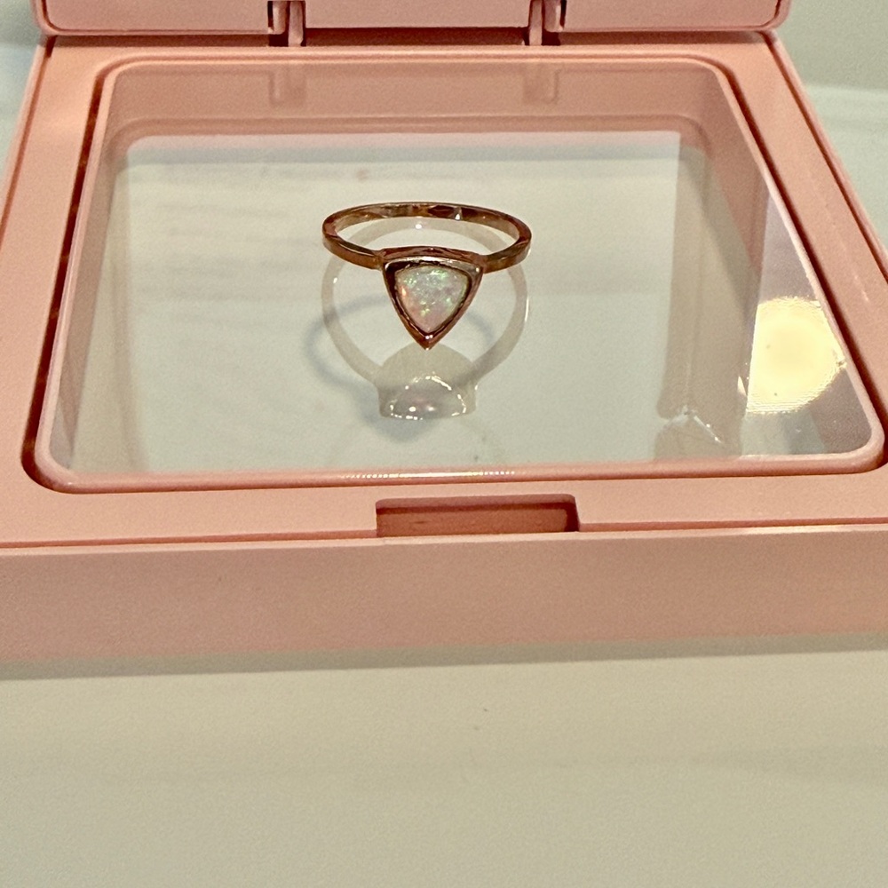 Fred + Far Self Love Mini Pinky Ring Opal Rose Gold